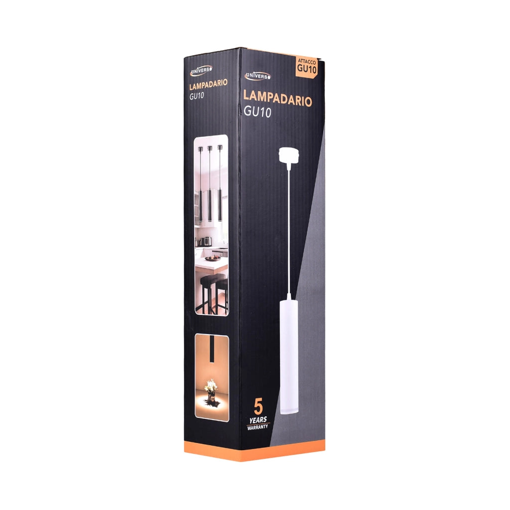 LAMPADARIO A SOSPENSIONE CILINDRICO IN ALLUMINIO NERO CON ATTACCO GU10 - DESIGN MODERNO E MINIMALISTA PER INTERNI IDEALE PER CUCINA SOGGIORNO UFFICIO E STUDIO