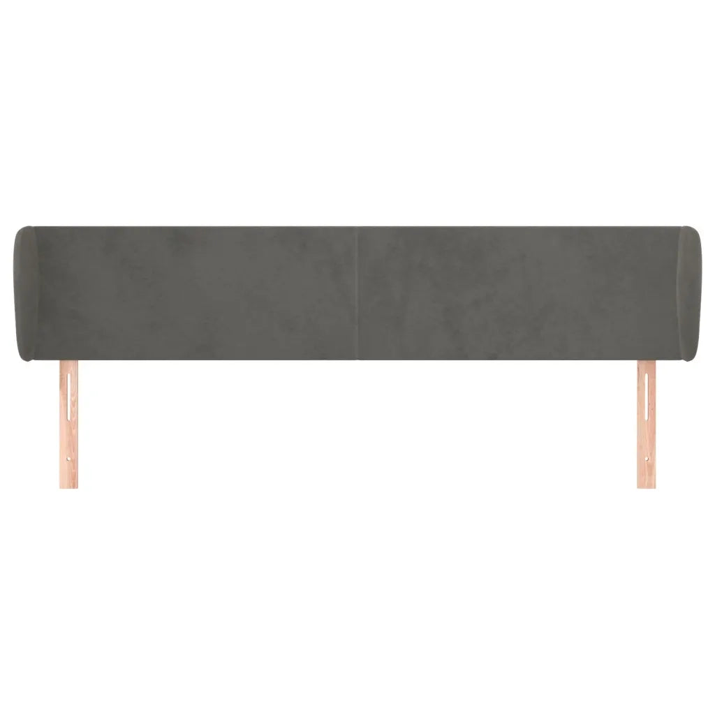 Testiera | Testata ad Orecchio Grigio Scuro 183x23x78/88 cm in Velluto