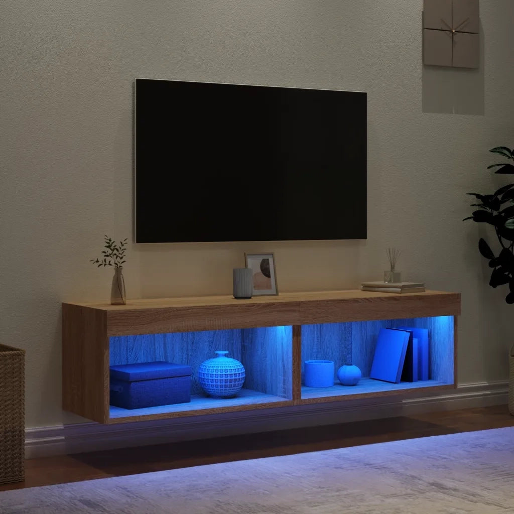 Mobili TV con Luci LED 2pz-Set di 2 Credenza per TV Rovere Sonoma 60x30x30 cm