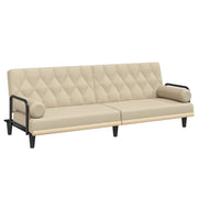 Divano letto con braccioli tessuto color crema 02_0020409