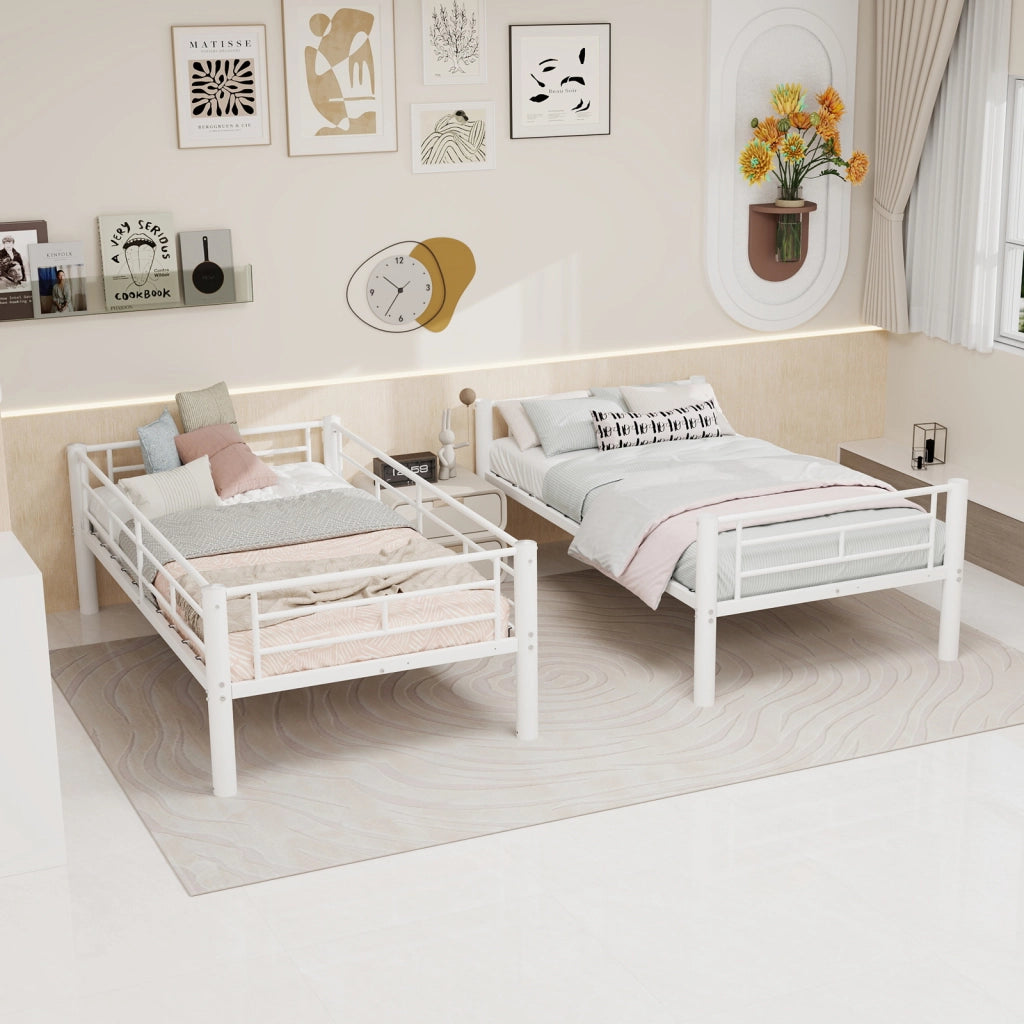 Letto a castello funzionale in ferro bianco 97x196 cm