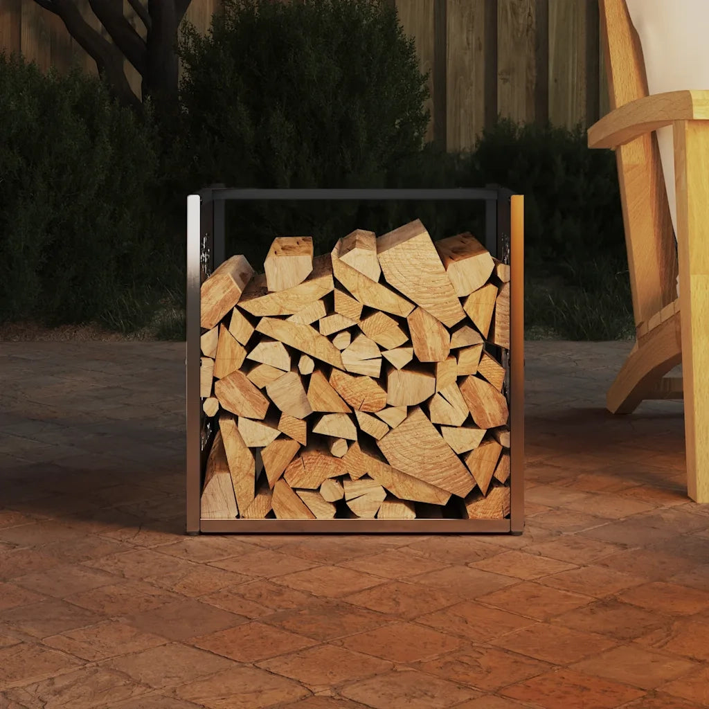 Rastrelliera per Legna da Ardere 40x40x40 cm in Acciaio Inox 864253