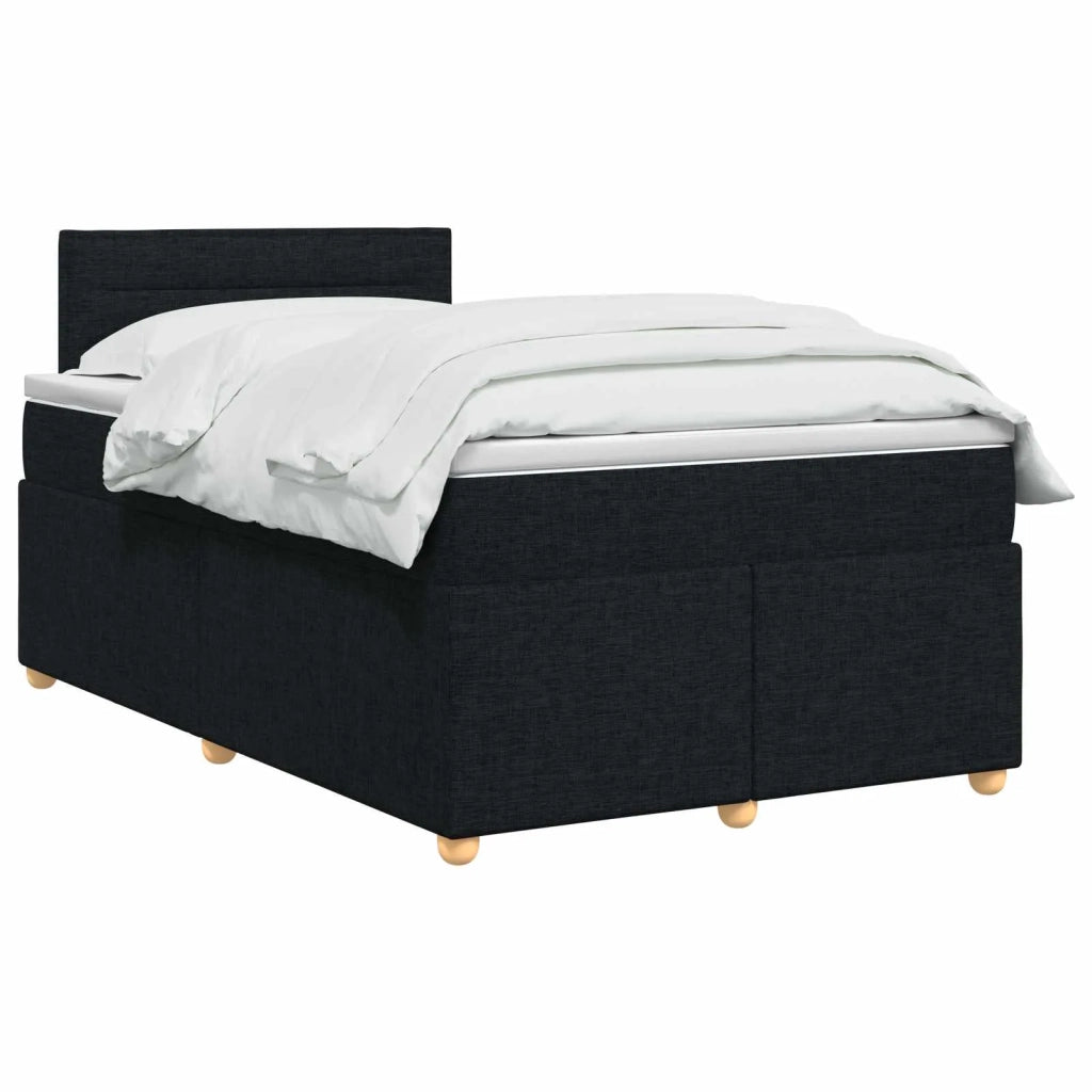 Letto box spring con materasso Nero 120 x 190 cm Tessuto 3452368