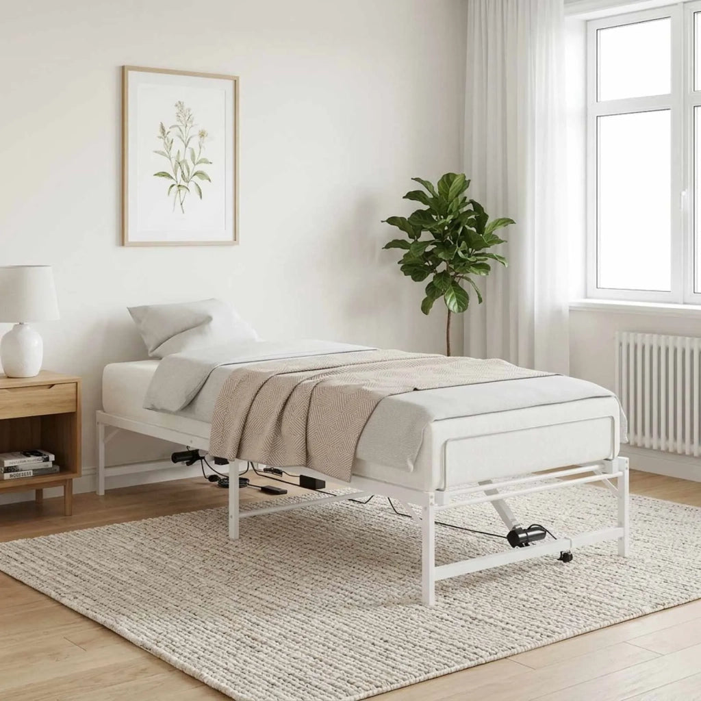 Telaio Letto Elettrico Regolabile Bianco 80 x 200 cm Acciaio 42021395