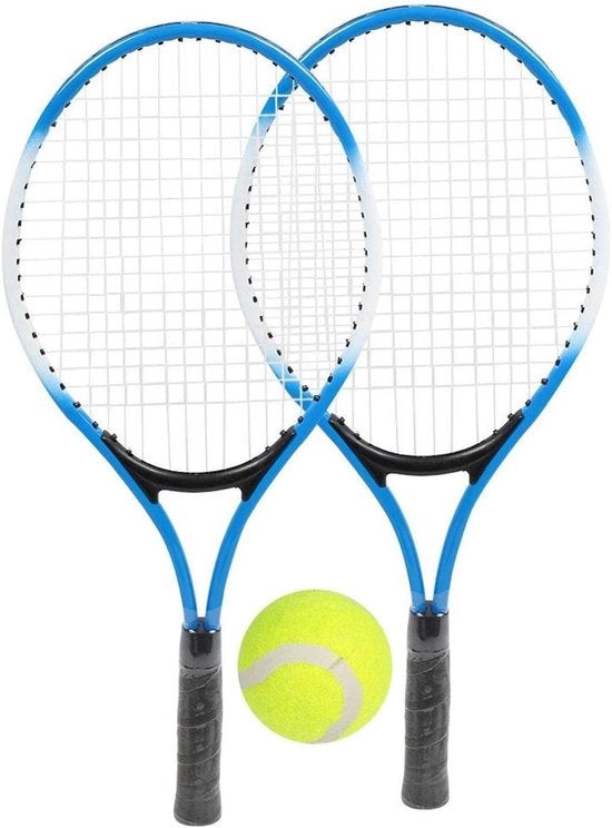 Impacco Tennis Racket Set per Bambini con Palla Tennis morbida e Tasca Portatile - Blu - Adatto per Principianti - Utilizzabile all'Interno ed all'Esterno