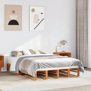 Giroletto senza Materasso-Struttura Letto Marrone Cera 140x200cm Massello Pino 223670