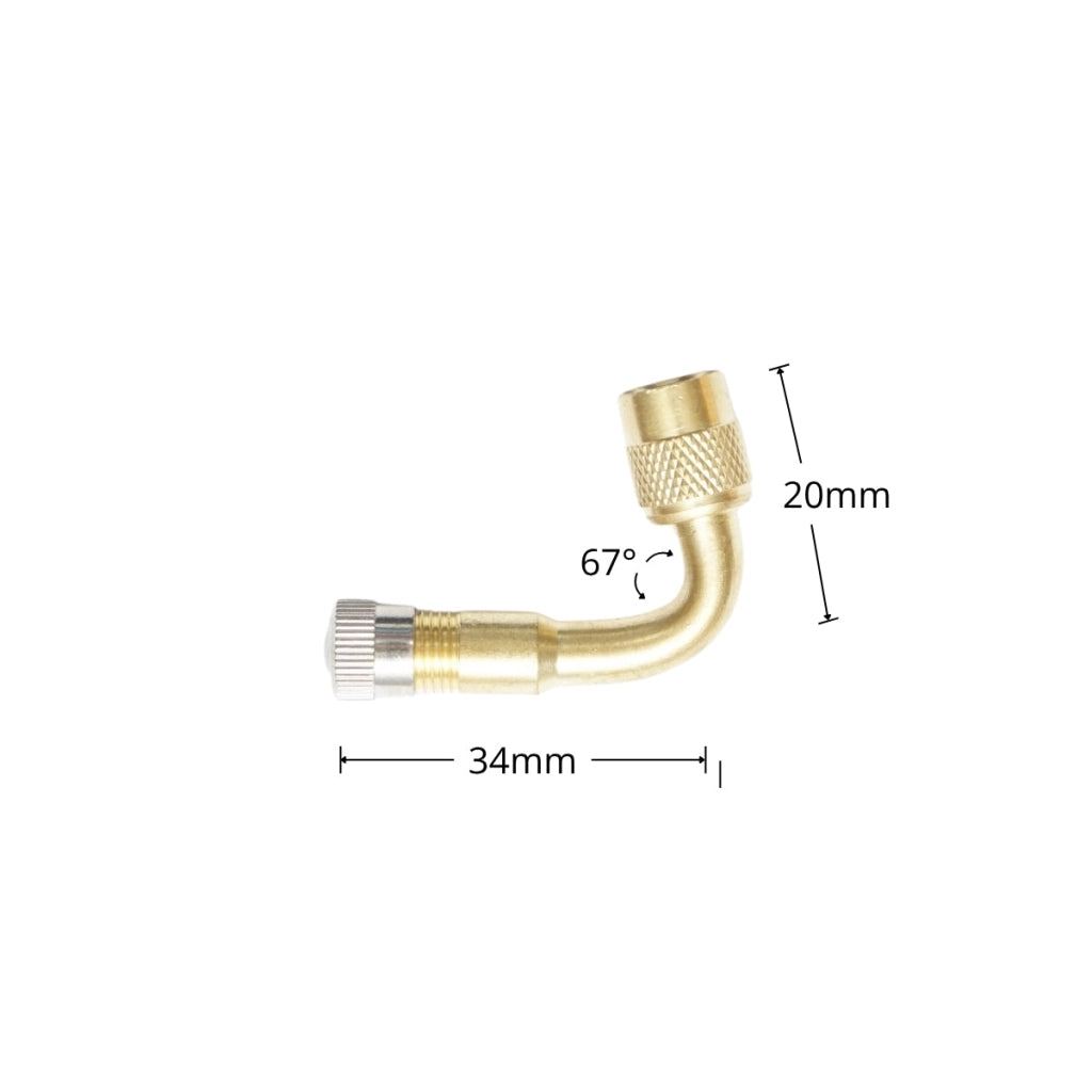 Estensione valvola ruota 67 gradi, lunghezza 34 mm