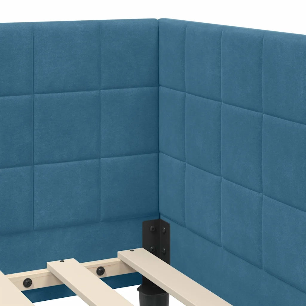 Struttura Letto Angolare con Materasso 2 pcs Blu Velluto 3393967