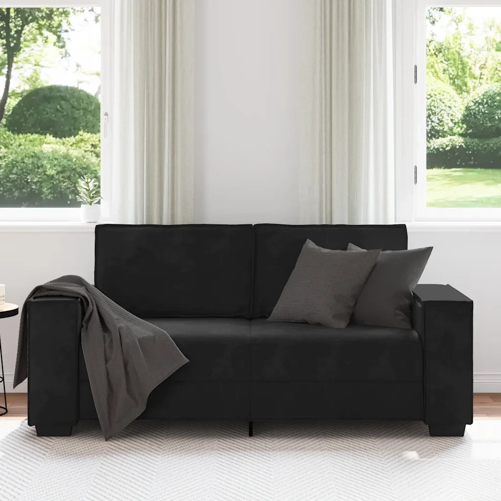 Divano a 2 Posti-Sofa 2 Posti Nero 140 cm in Velluto 955326