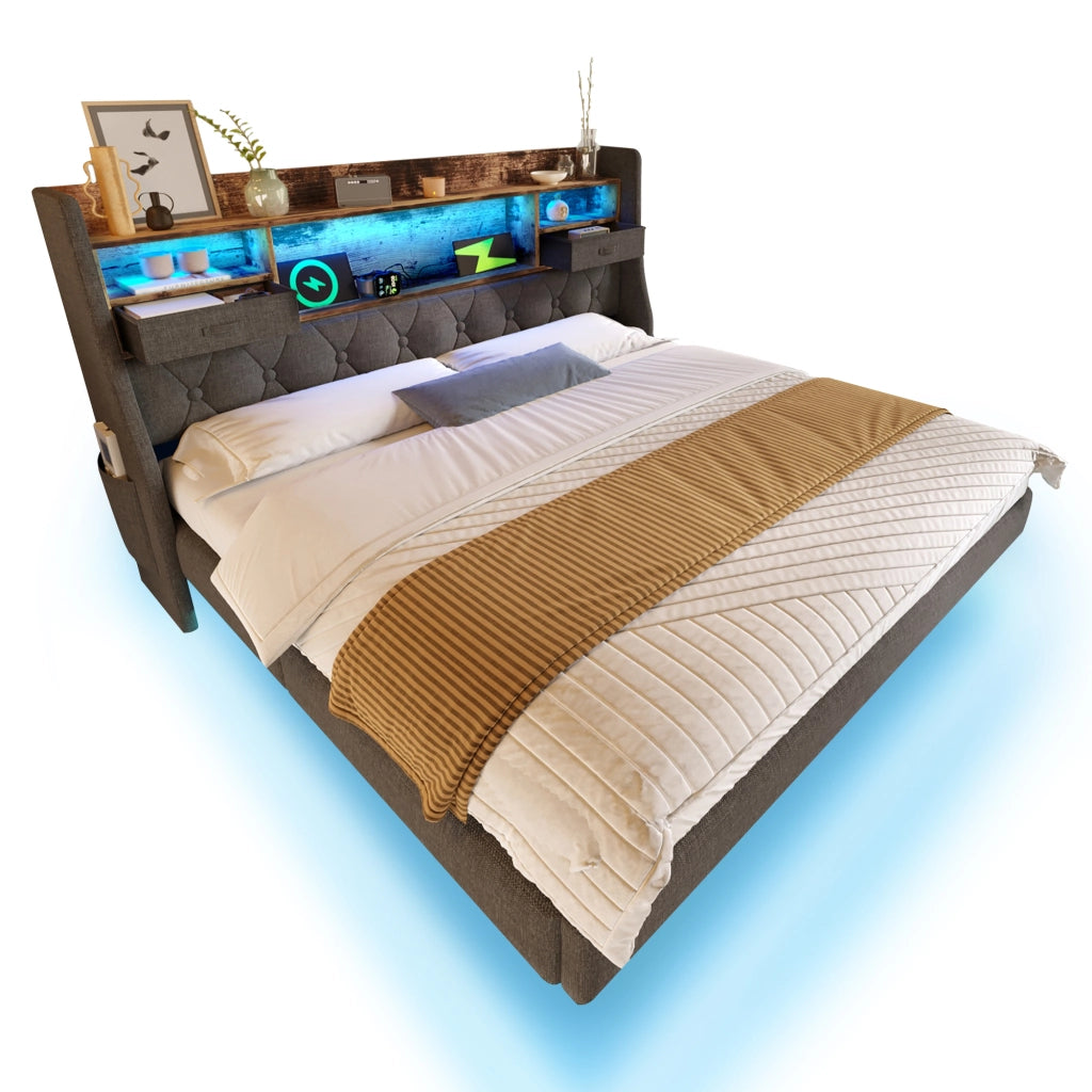 letto imbottito lino grigio 180 x 200 cm