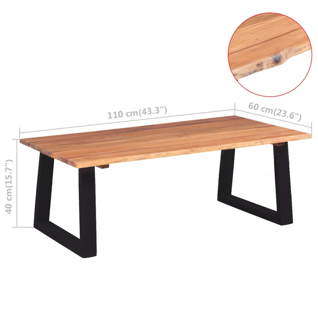 Tavolino da Salotto in Legno Massello di Acacia 110x60x40 cm 244996