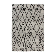 Tappeto Jacquard River 100 Grigio e Nero con Motivo Vintage