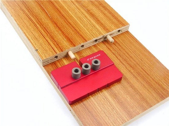 Strumento 3-in-1 per Localizzazione - Multifunzionale - Lavorazione del Legno Portatile - Lega di Alluminio - Fessura di Posizionamento - Rosso - Lavorazione del Legno