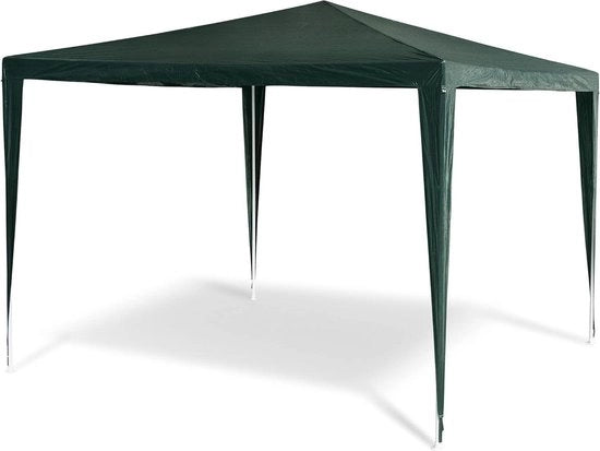 Tenda da festa 25 x 3 x 3 m con tetto a design quadrato in PE 100% per giardino e campeggio - verde