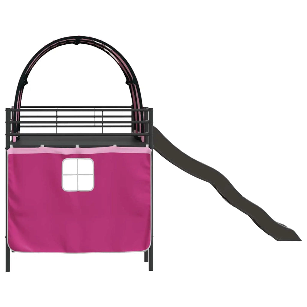 Struttura del letto loft per bambini Nero e rosa 80 x 200 cm 42020844