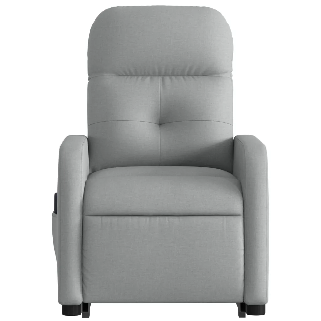 Poltrona Alzapersona Massaggi Reclinabile Grigio Chiaro Tessuto 3206804