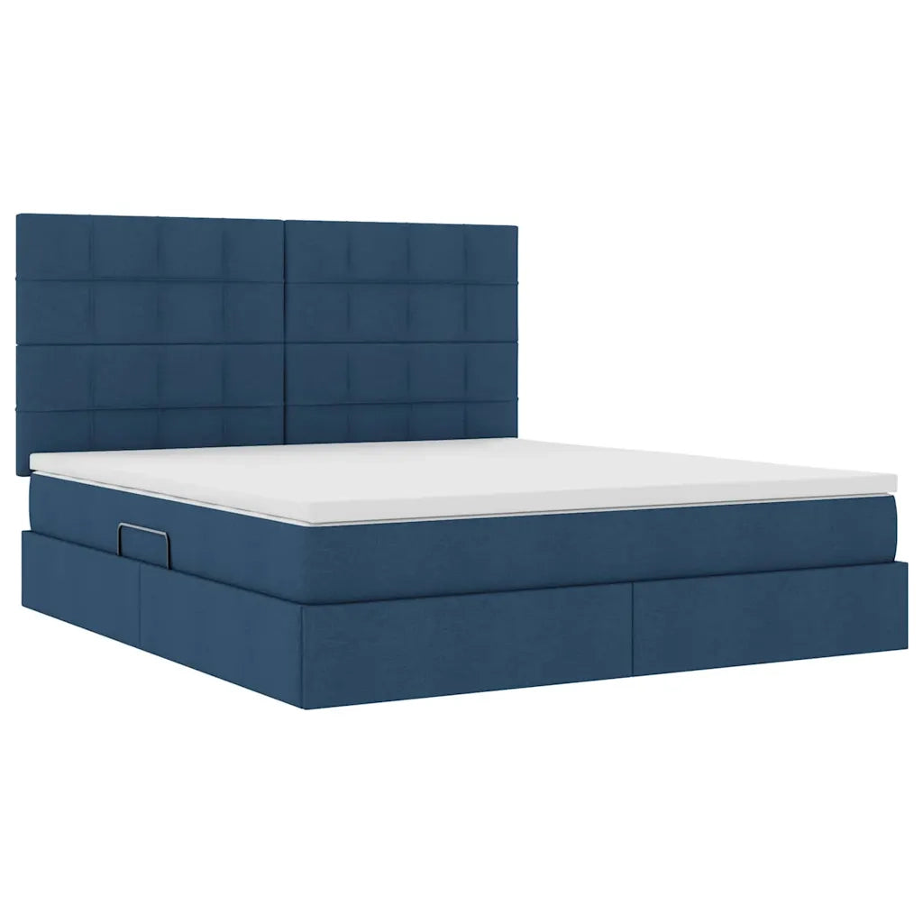 Letto con contenitore e materasso Blu 180 x 200 cm Poliestere 3371801