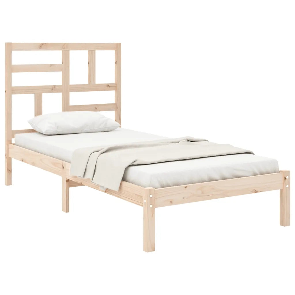 Letto singolo | Letto per adulti | Giroletto in Legno Massello 90x200 cm