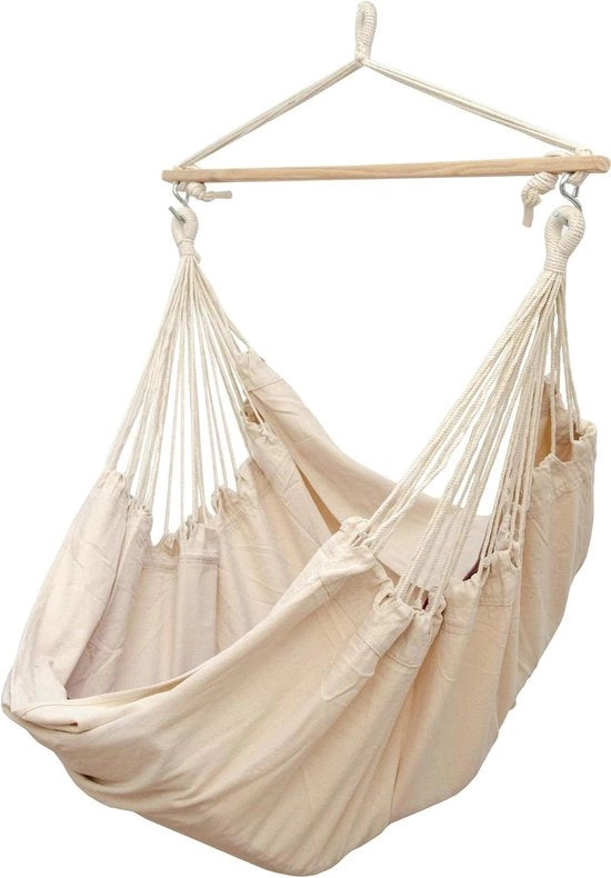 Sedia a Sospensione XXL - 185x130cm Lettino da Giardino - 150kg Sospensione da Giardino Beige
