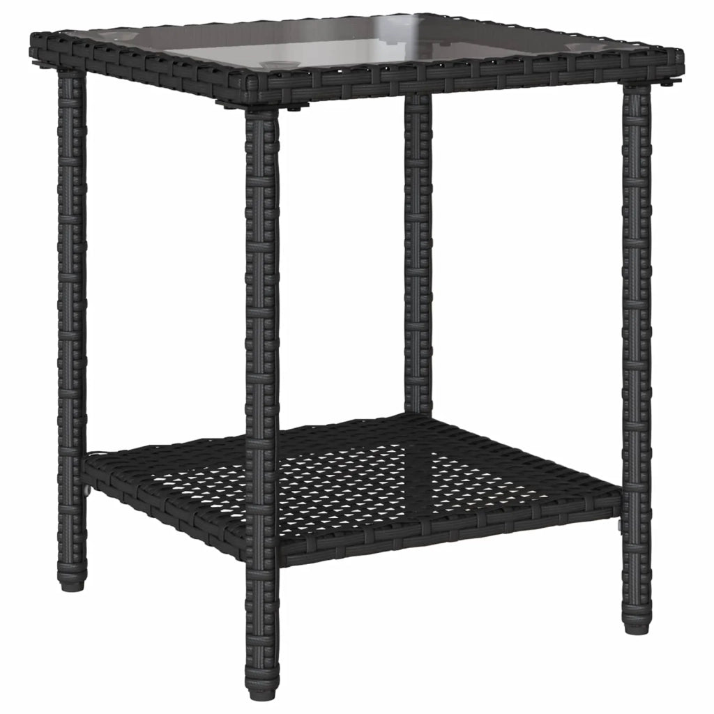 Divano da giardino 2 pcs Nero e Turchese Poly Rattan 4103880