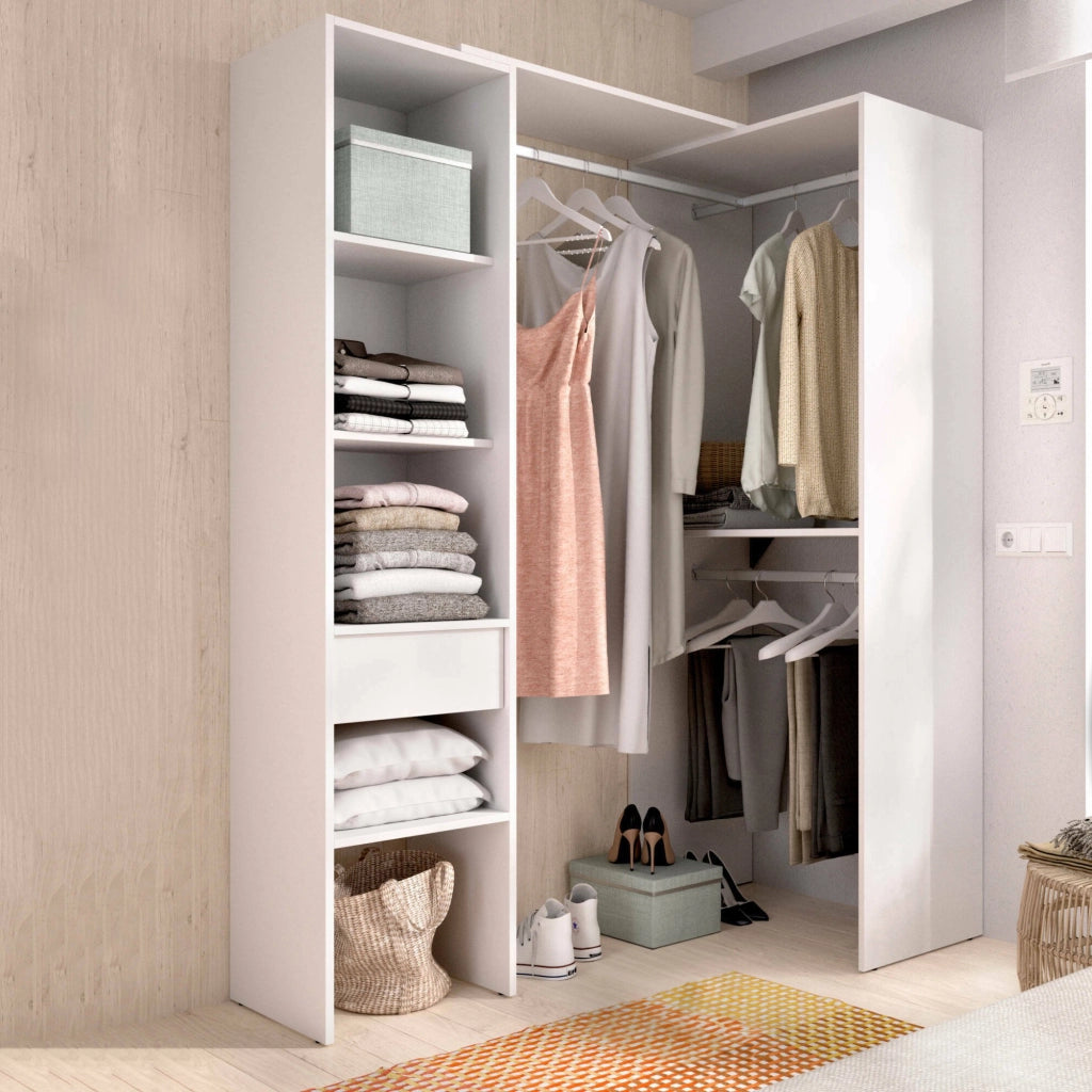 Guardaroba grande Ewiniar, Mobile camera da letto, Cabina armadio portabiti, Armadio appendiabiti, 98x42 h187 cm, Bianco