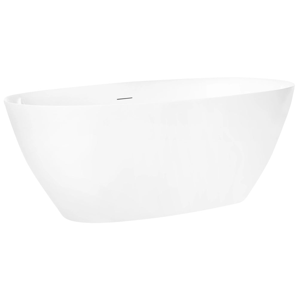 Vasca da bagno freestanding in acrilico bianco 160 cm design moderno forma ovale