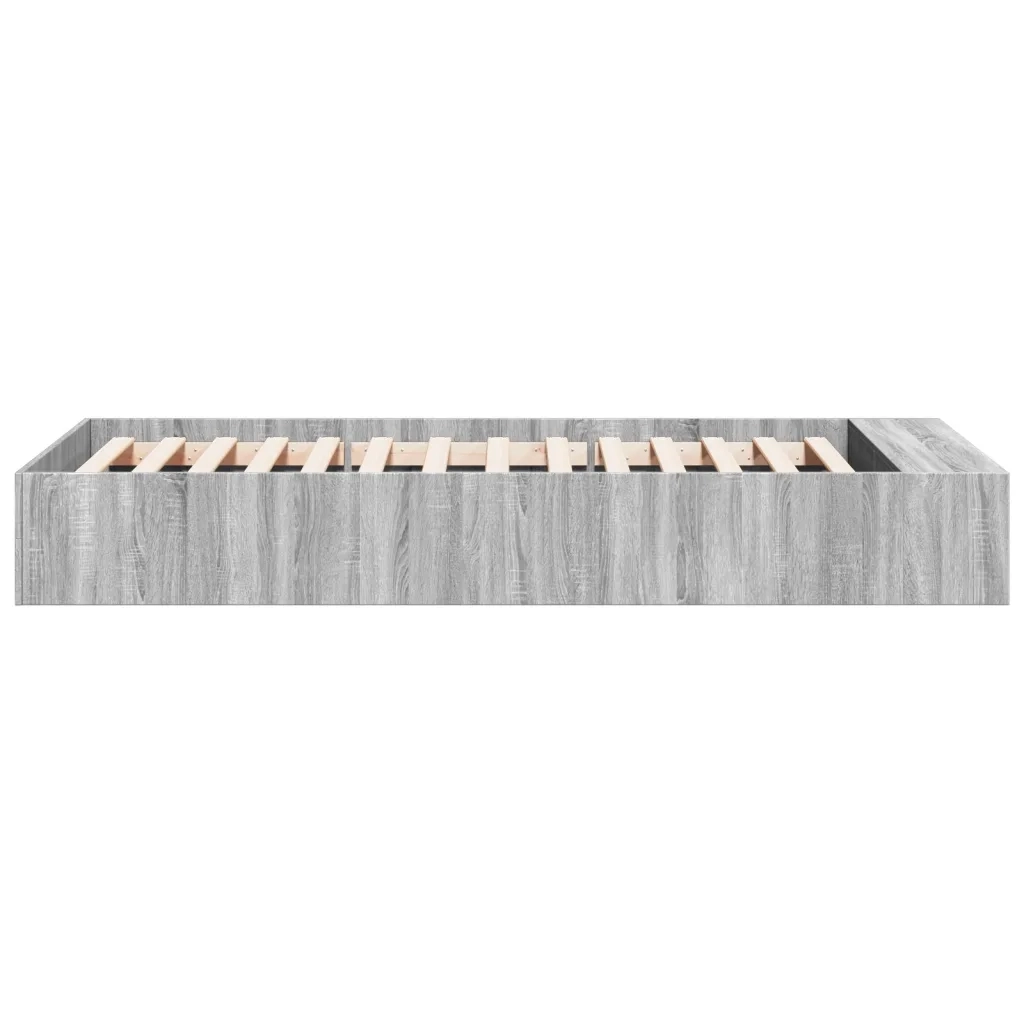 Letto singolo | Letto per adulti | Giroletto Grigio Sonoma 100x200 cm in Legno Multistrato