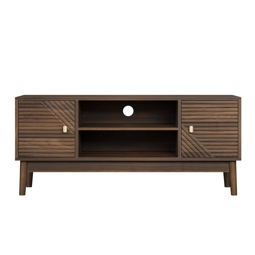 MOBILE TV 110 cm in MDF colore Noce stile Mid-Century