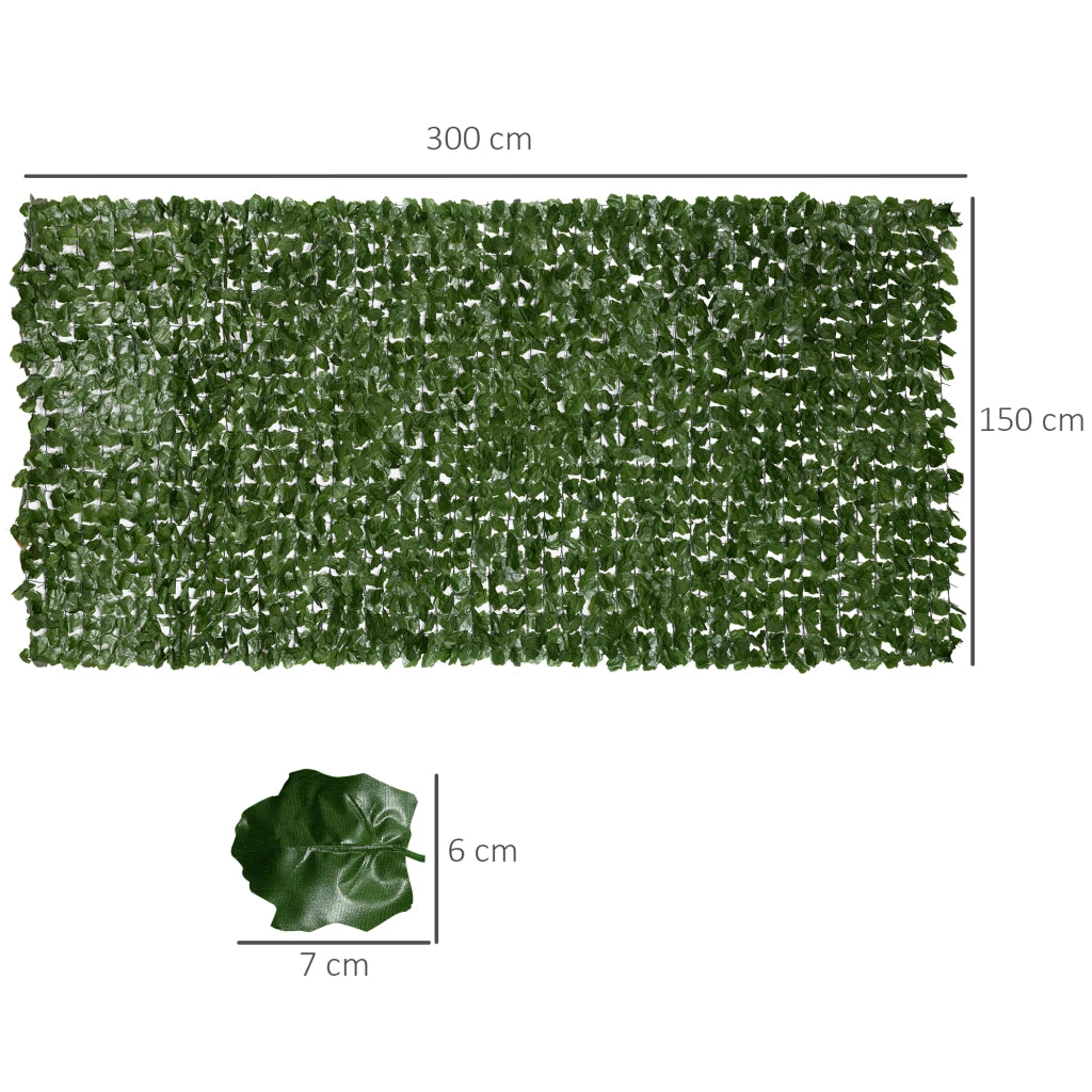 Hedge Artificiale Brise-Vue ¨C Minimal ¨C 3x1 m, Verde Scuro, Anti-UV