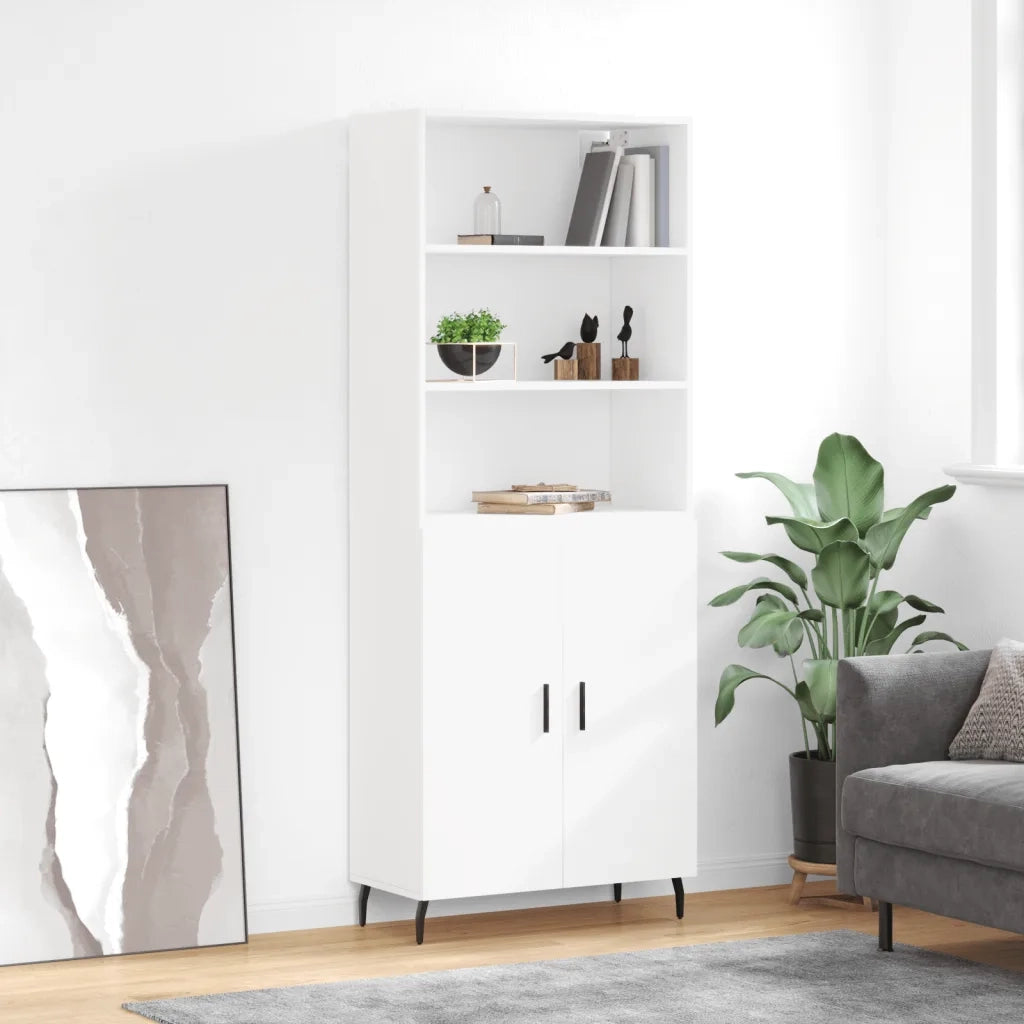 Credenza | Madia | Buffet da pranzo | Armadio da pranzo Bianca 69,5x34x180 cm in Legno Multistrato