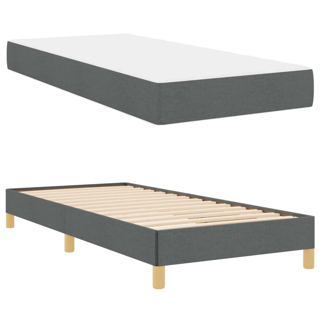 Letto a molle con materasso-Struttura Letto con Materasso Grigio scuro 100 x 200 cm Tessuto 759218