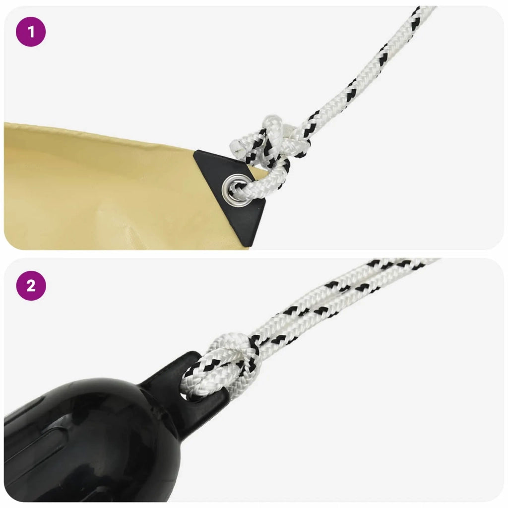 Corda da Barca 9 m 1 Bianco e Nero Poliestere 42029752