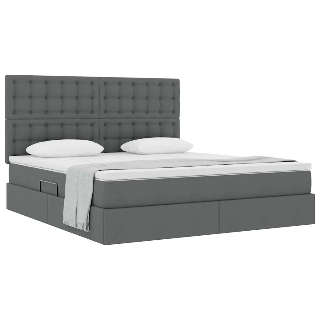 Letto con contenitore e materasso Grigio scuro 180 x 200 cm 3371923