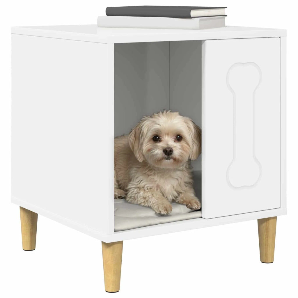Cuccia per cani Bianco Lucido 44 x 42 x 49 cm Legno multistrato CFW6749665