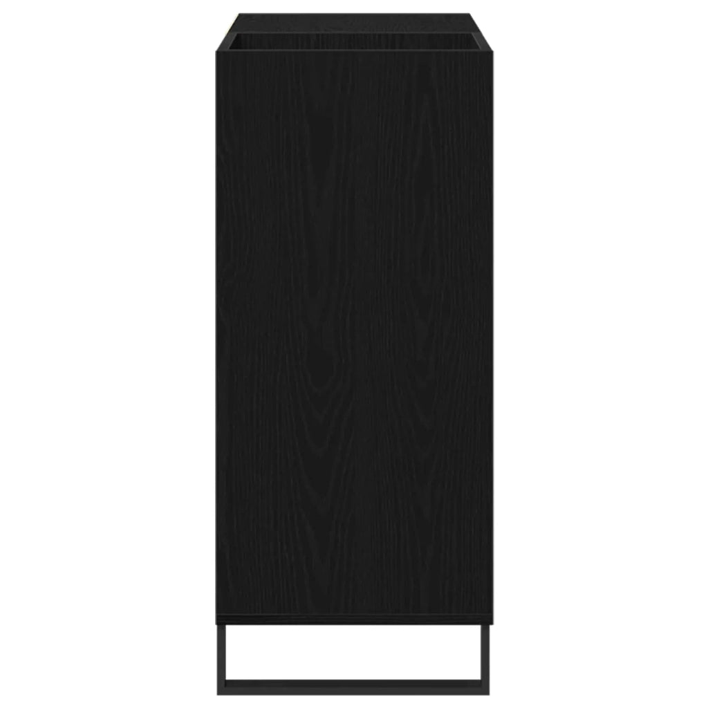 Mobile porta vinili con lo scaffale Rovere Nero 85 x 38 x 89 cm 862916