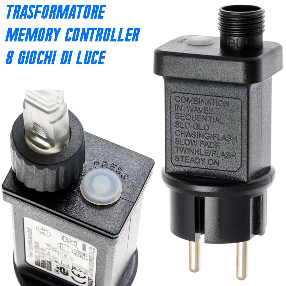 Tenda Luminosa Natalizia 96 LED Luce Bianco Freddo 3 METRI Esterno Luci Cavo 5mt