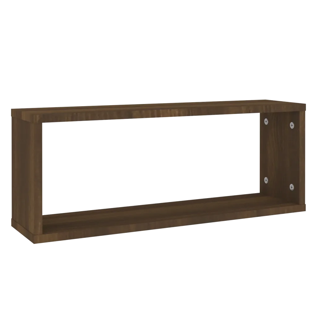 Mensole Cubo Muro 6pz Rovere Marrone 60x15x23 cm in Multistrato 815932