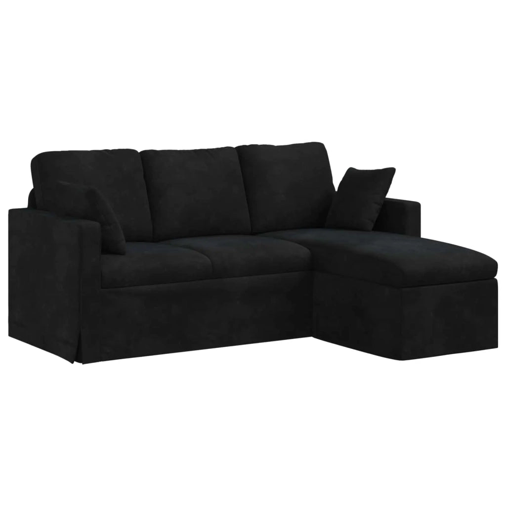 Divano Nero 198 x 134 x 80 cm Velluto