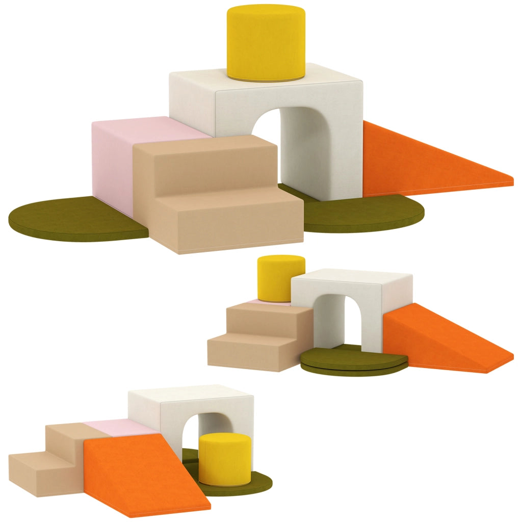 Set 8 Costruzioni Morbide ¨C Xylo ¨C Velluto Arancione per Bambini 0-3 Anni