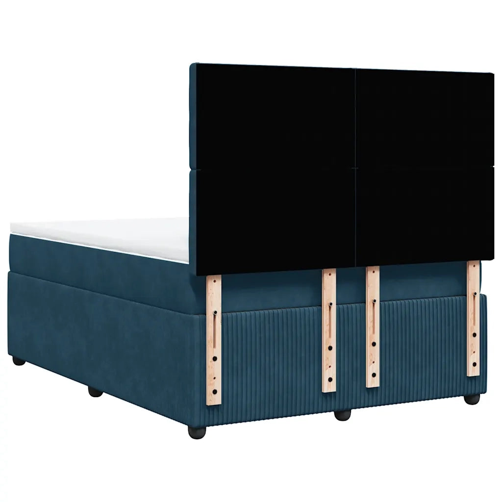 Giroletto a Molle con Materasso Blu 140x200 cm in Velluto 3294674
