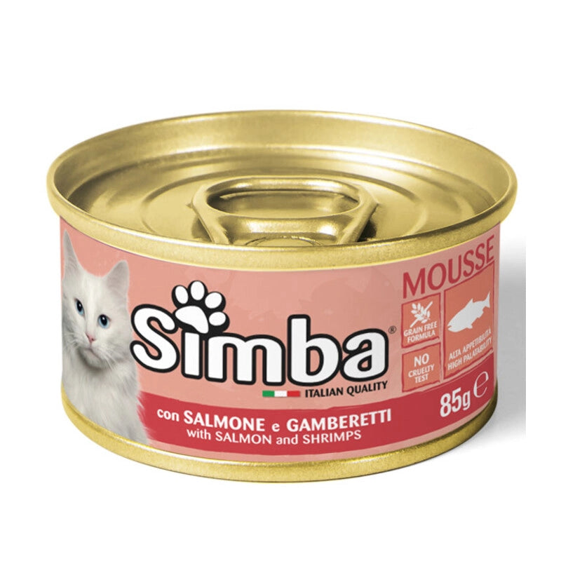 CIBO GATTO MONGE SIMBA  85 G SALMONE E GAMBERETTI- 24,0 pz