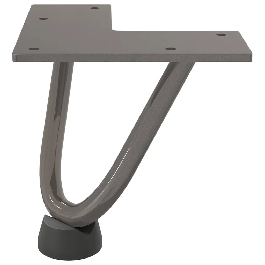 Gambe a forcina per tavolino 4 pz in acciaio naturale 10 cm in acciaio massiccio 4012411