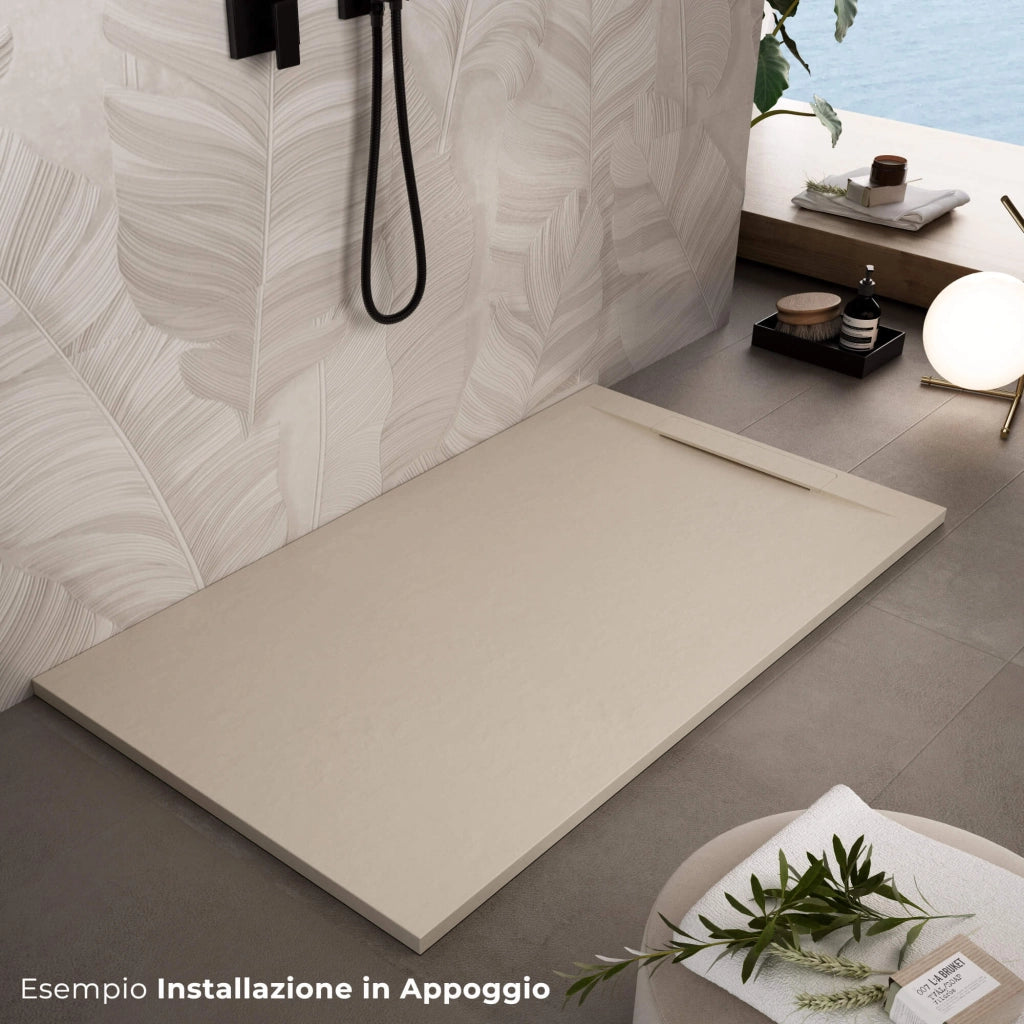 Piatto Doccia in Pietra 70x120 cm Bonussi Ardesia Calcutta Crema