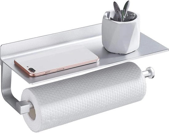 Houder periscopico per carta da cucina senza foro, finitura opaca in alluminio, senza perforazione, per carta da cucina, modello [modello]