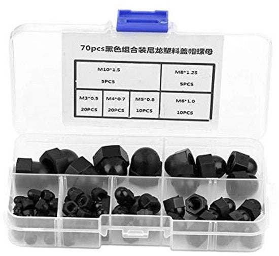 Set di Eichelmoi 70 pezzi - Fili di nylon - Nero - Accessori di fissaggio - Resistente agli urti - Materiale duraturo