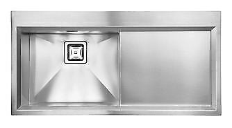 CM 012846.S2.01.2033 Glamour Mix Lavello da incasso slim 1 vasca a sinistra con gocciolatoio a destra in acciaio inox satinato (100x50 cm) colore Acciaio