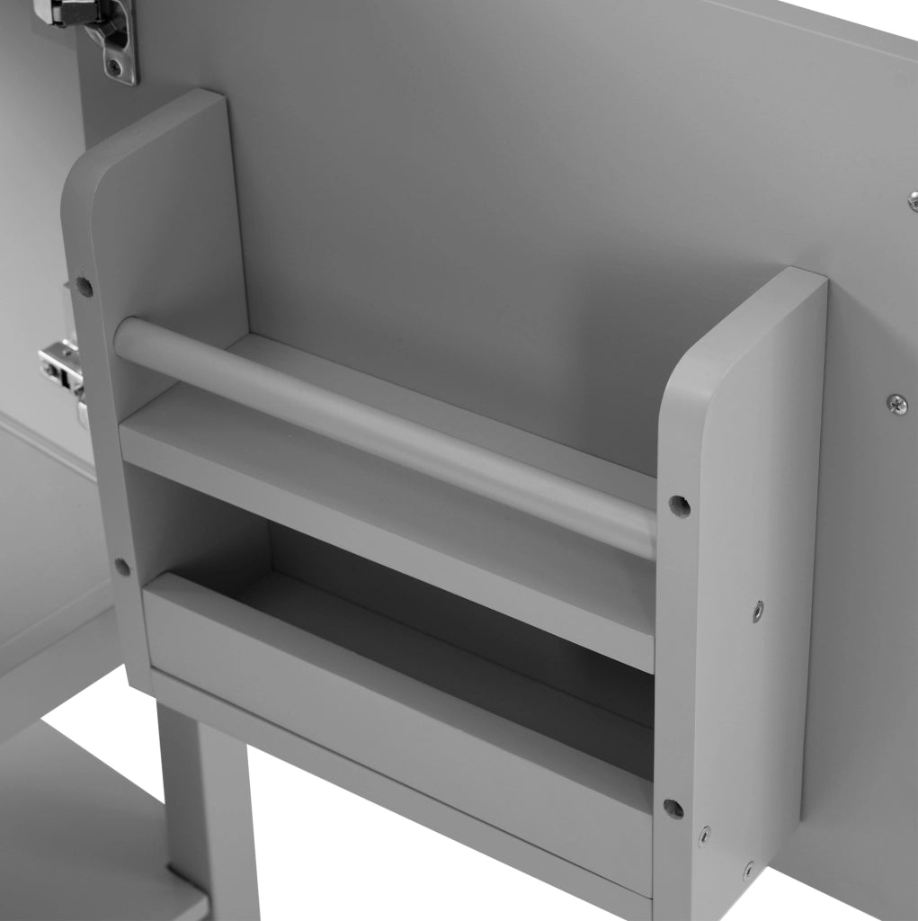 Mobiletto bagno con ripiani in MDF grigio