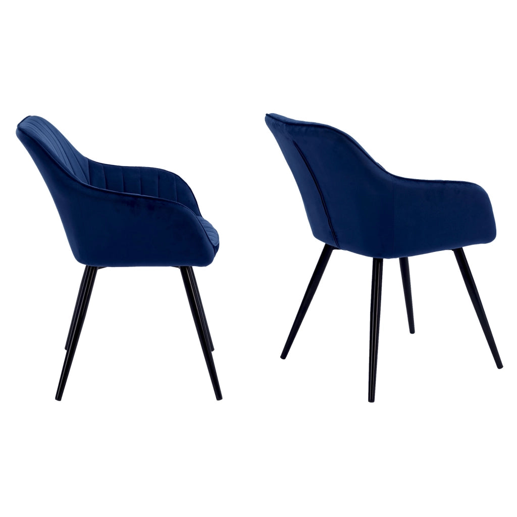 Sedia BERTILLE in velluto blu