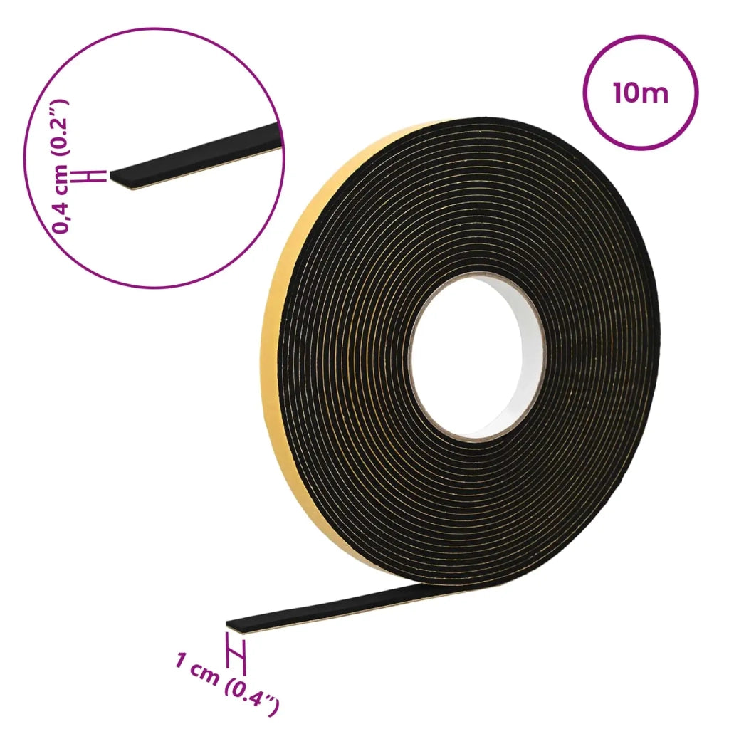 Nastro adesivo in schiuma 10 pcs Nero 10mm x 10m Schiuma CR 42024056
