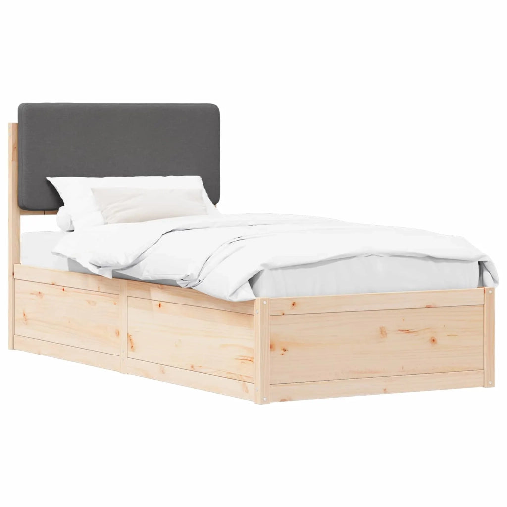Letto con Testiera Rivestita Grigio scuro 90 x 200 cm 877655